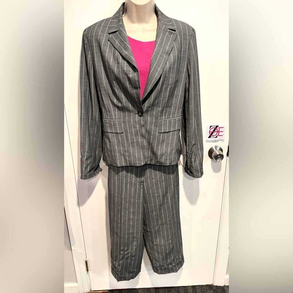 Anne Klein Charcoal Pinstripe Blazer and Pants